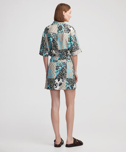 Desenli Viskoz Şort Etek