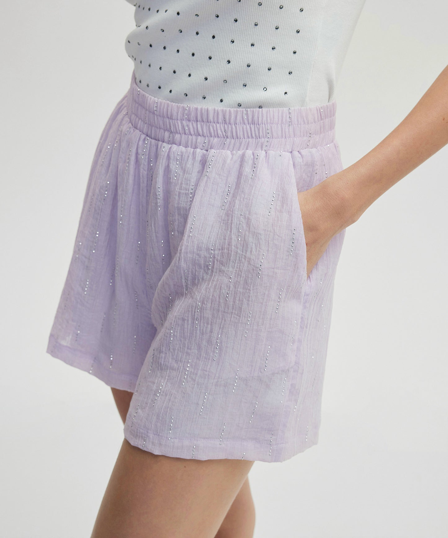 Hotfix Baskılı Elastik Bel Şort