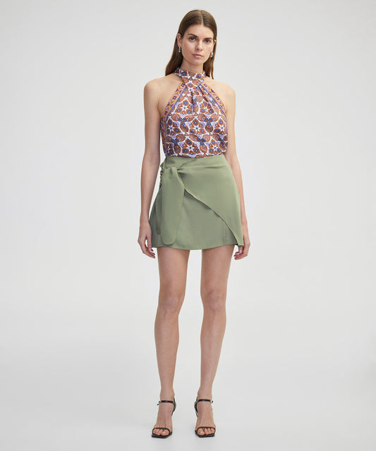 Belden Bağlamalı Mini Şort Etek