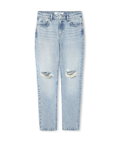 Eskitme Efektli Mom Fit Jean Pantolon