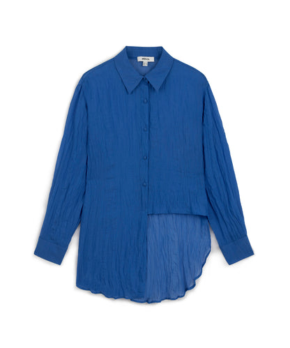 Belden Bağlamalı Kırışık Efektli Gömlek