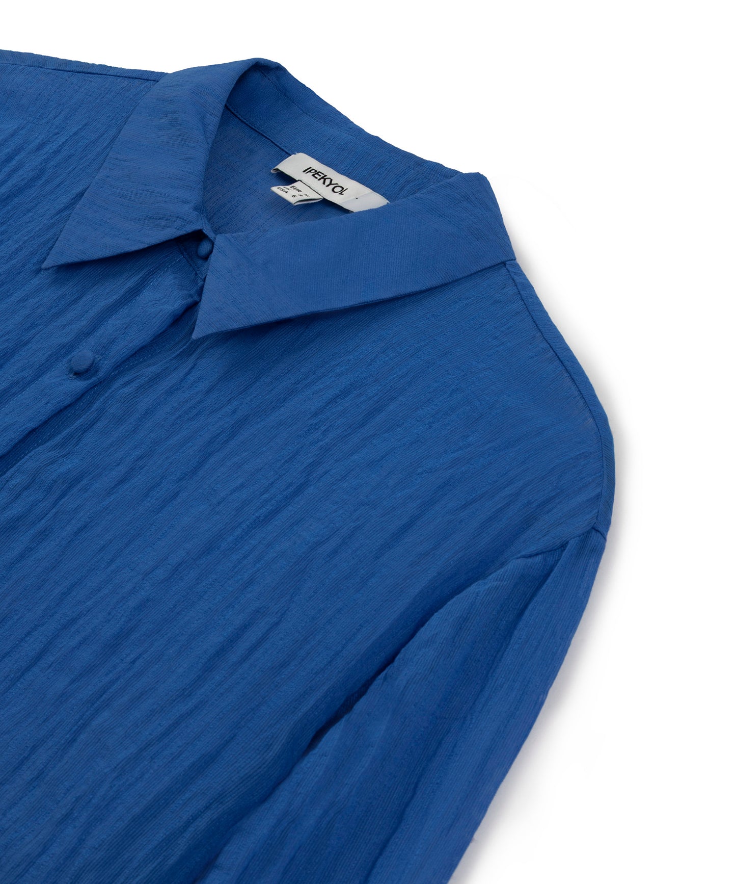 Belden Bağlamalı Kırışık Efektli Gömlek