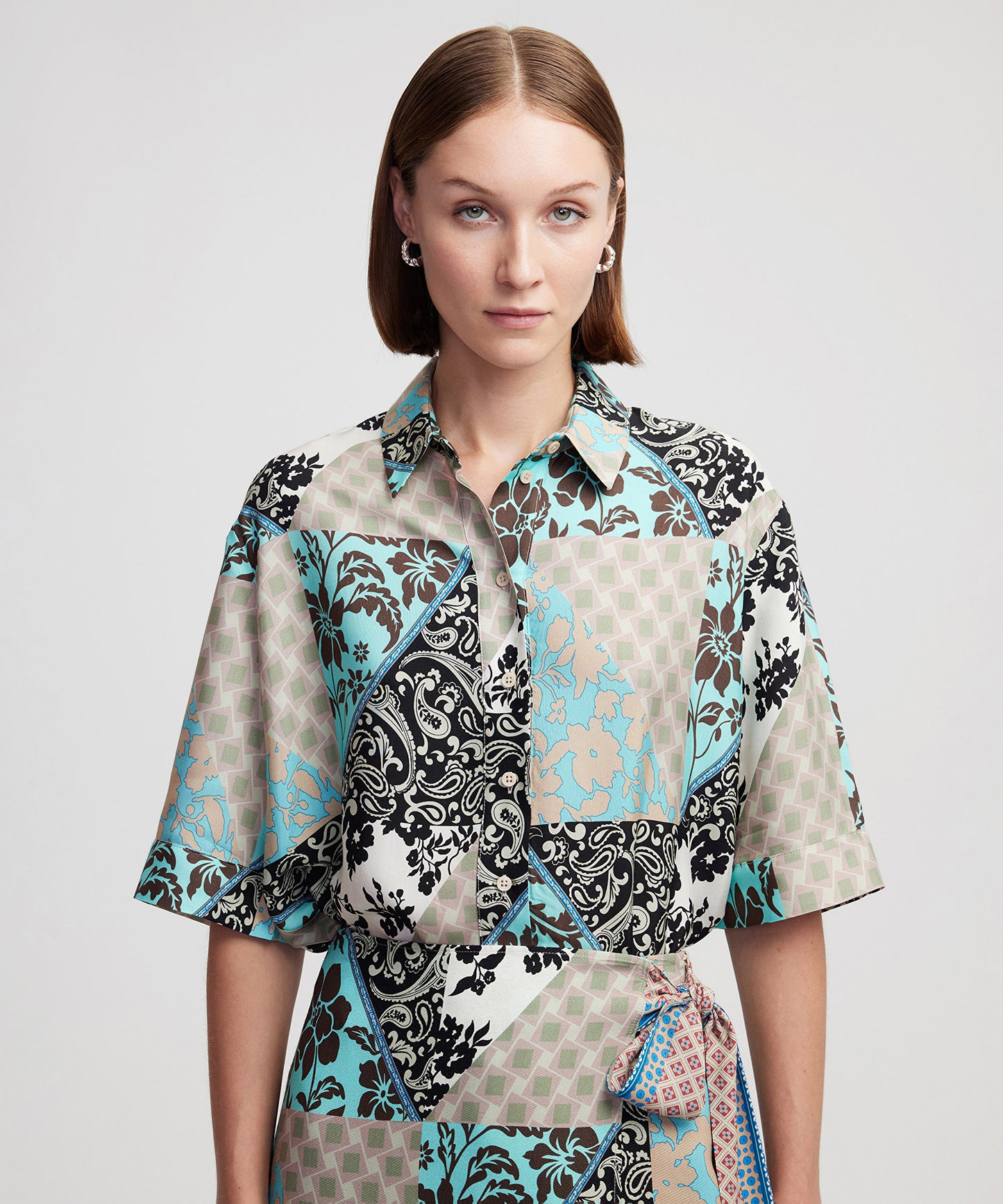 Desenli Viskoz Gömlek