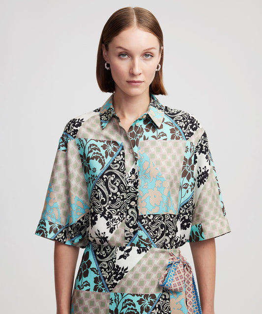 Desenli Viskoz Gömlek