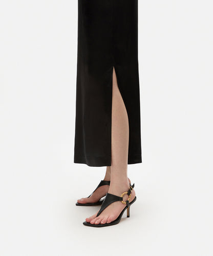 Dokulu Metal Tokalı Topuklu Ayakkabı