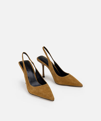 Arkası Açık Sivri Burun Topuklu Ayakkabı