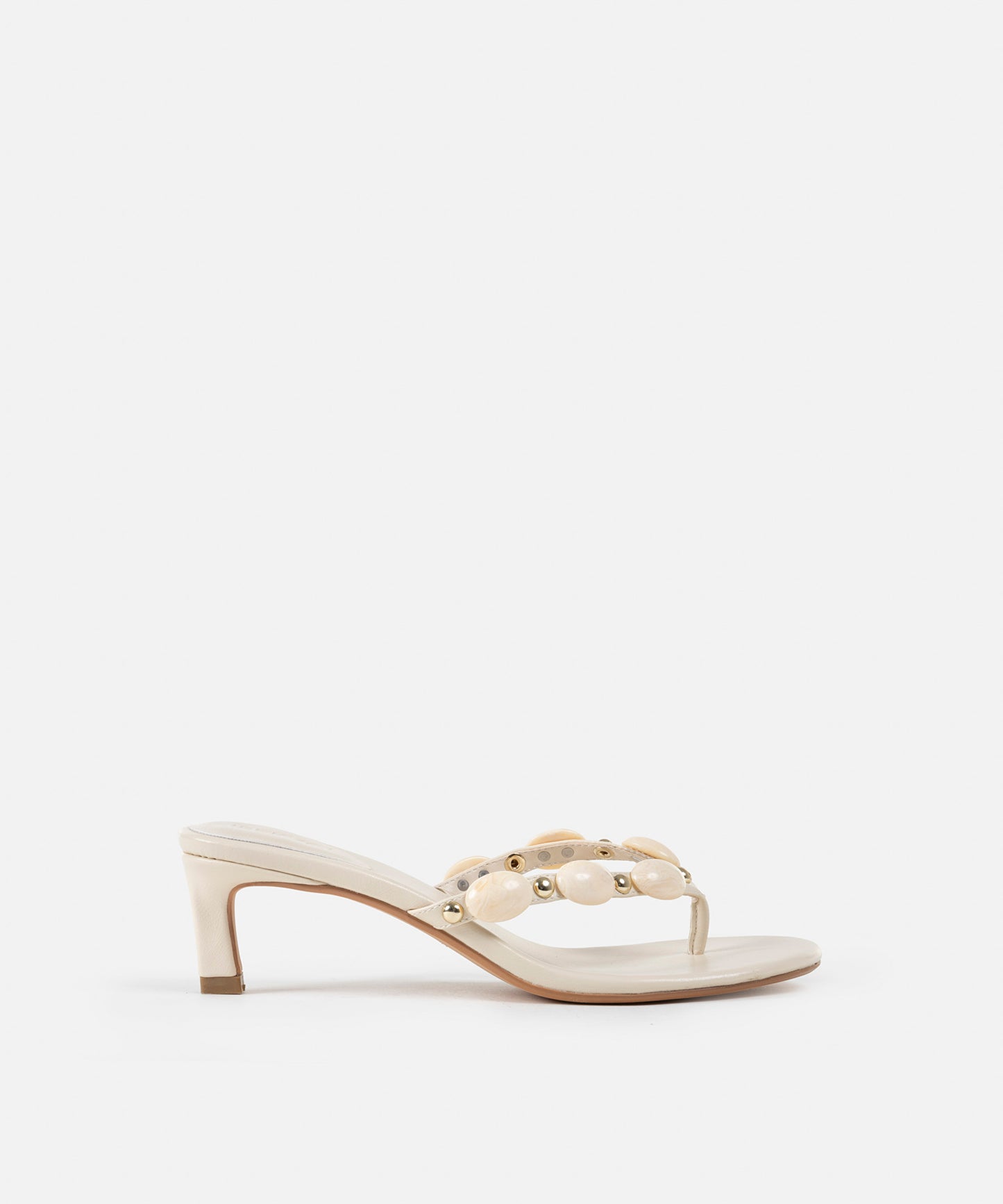 Kontrast Aksesuarlı Topuklu Terlik