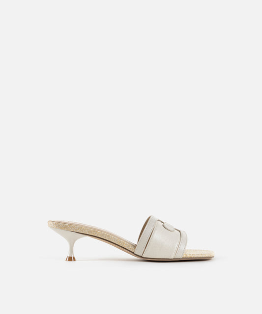 Kontrast Dokulu Topuklu Terlik