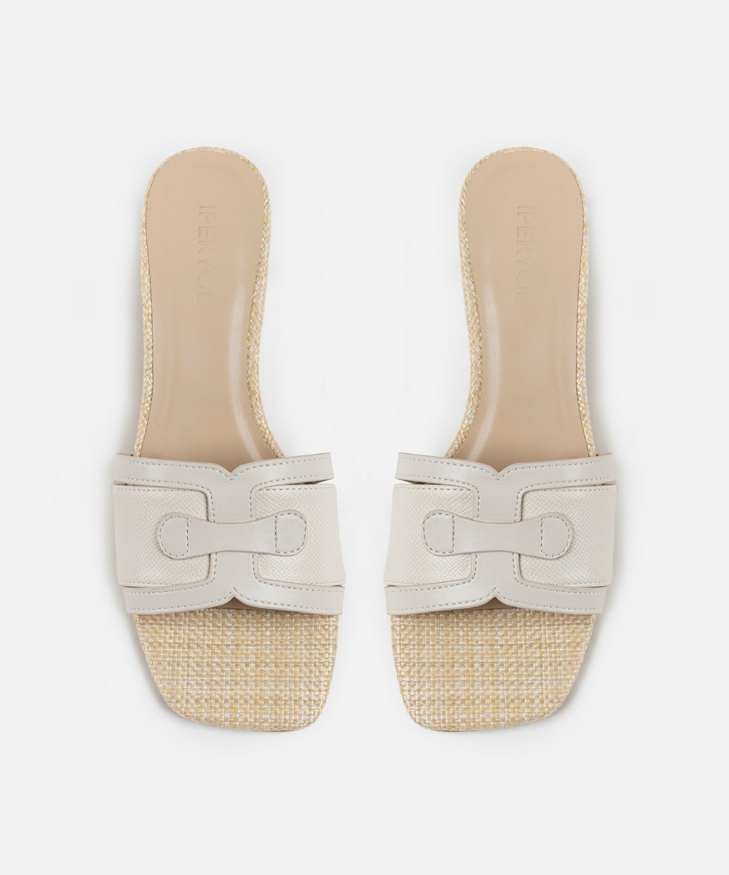 Kontrast Dokulu Topuklu Terlik