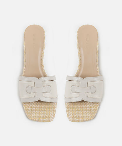 Kontrast Dokulu Topuklu Terlik