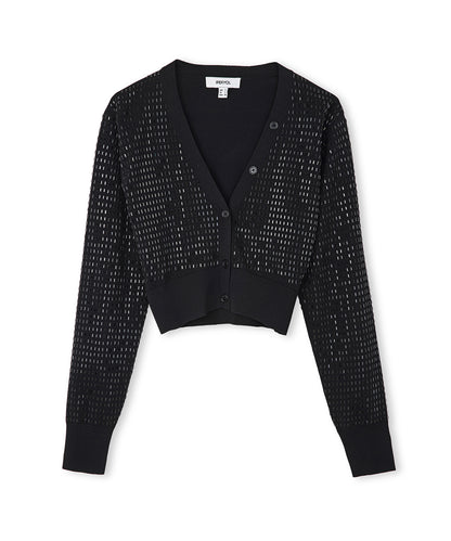 Hotfix Baskılı Crop Hırka