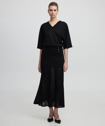 Düğme Aksesuarlı Triko