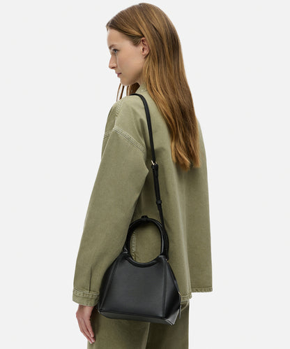 Deri Görünümlü Çift Saplı Çanta