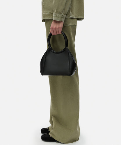 Deri Görünümlü Çift Saplı Çanta