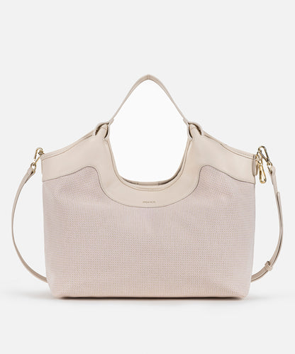 Kontrast Dokulu Çift Askılı Çanta