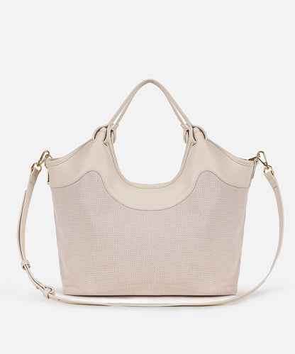 Kontrast Dokulu Çift Askılı Çanta