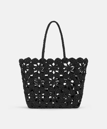 Çiçekli Örgü Çanta