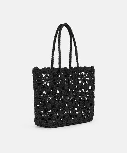 Çiçekli Örgü Çanta