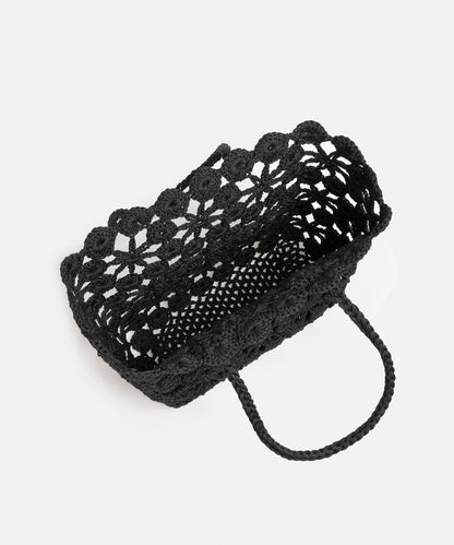 Çiçekli Örgü Çanta