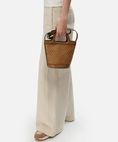 Örgü Dokulu Bucket Çanta