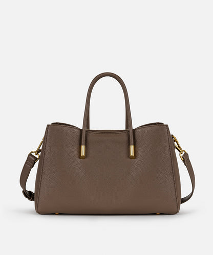 Çift Askılı Deri Görünümlü Çanta