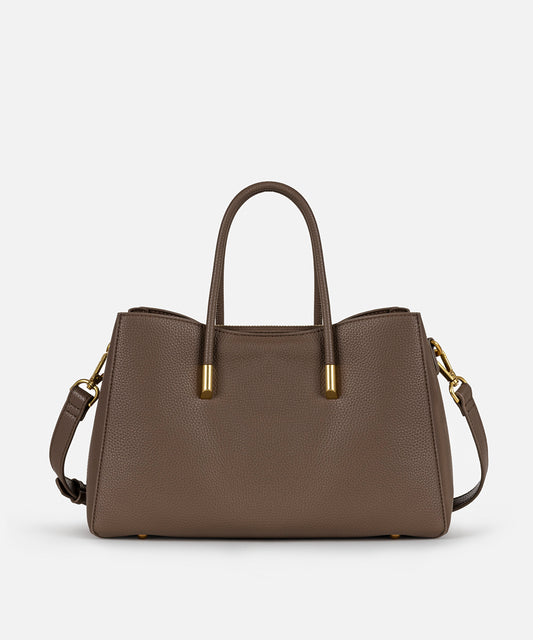 Çift Askılı Deri Görünümlü Çanta