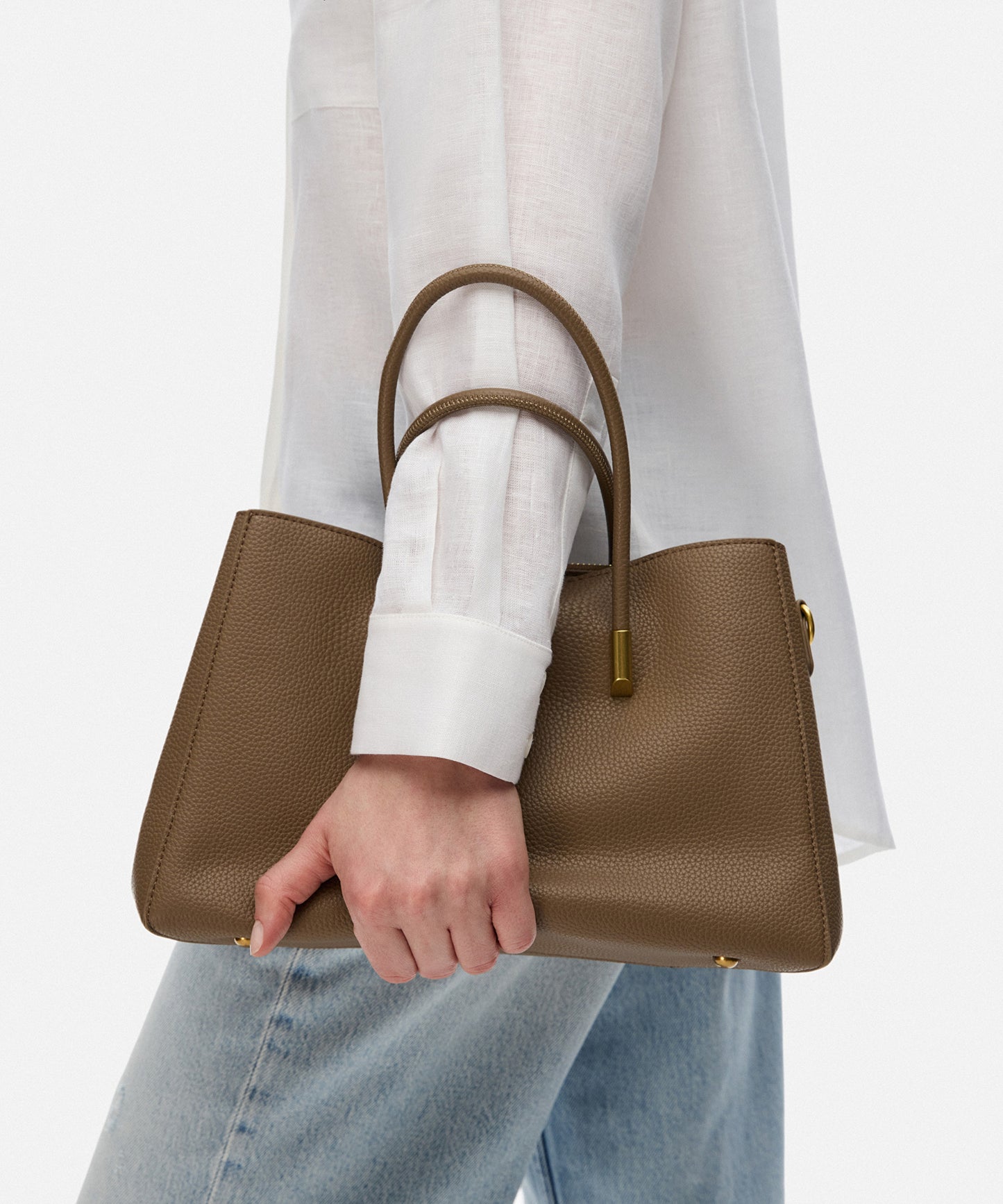 Çift Askılı Deri Görünümlü Çanta