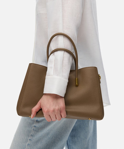 Çift Askılı Deri Görünümlü Çanta