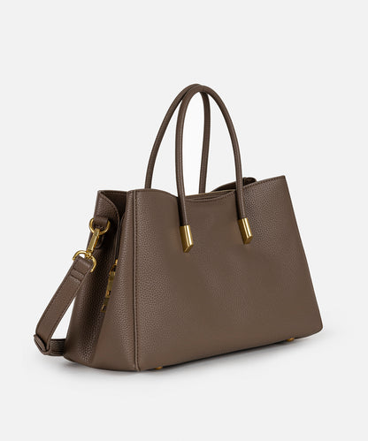 Çift Askılı Deri Görünümlü Çanta