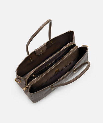 Çift Askılı Deri Görünümlü Çanta