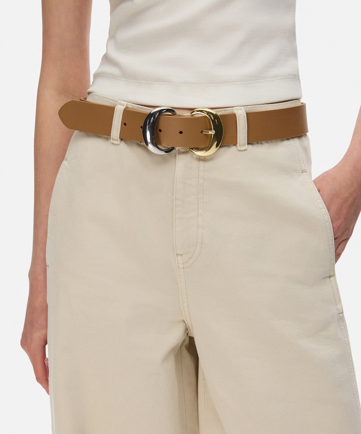 Çift Tokalı Deri Kemer