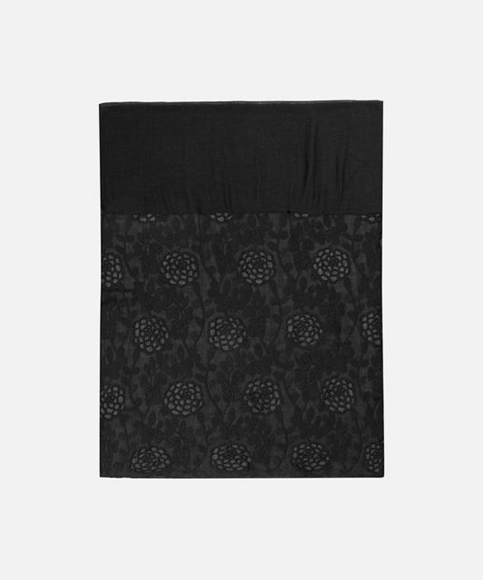 Çiçek Motifli Transparan Şal