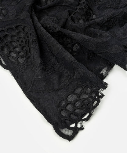 Çiçek Motifli Transparan Şal