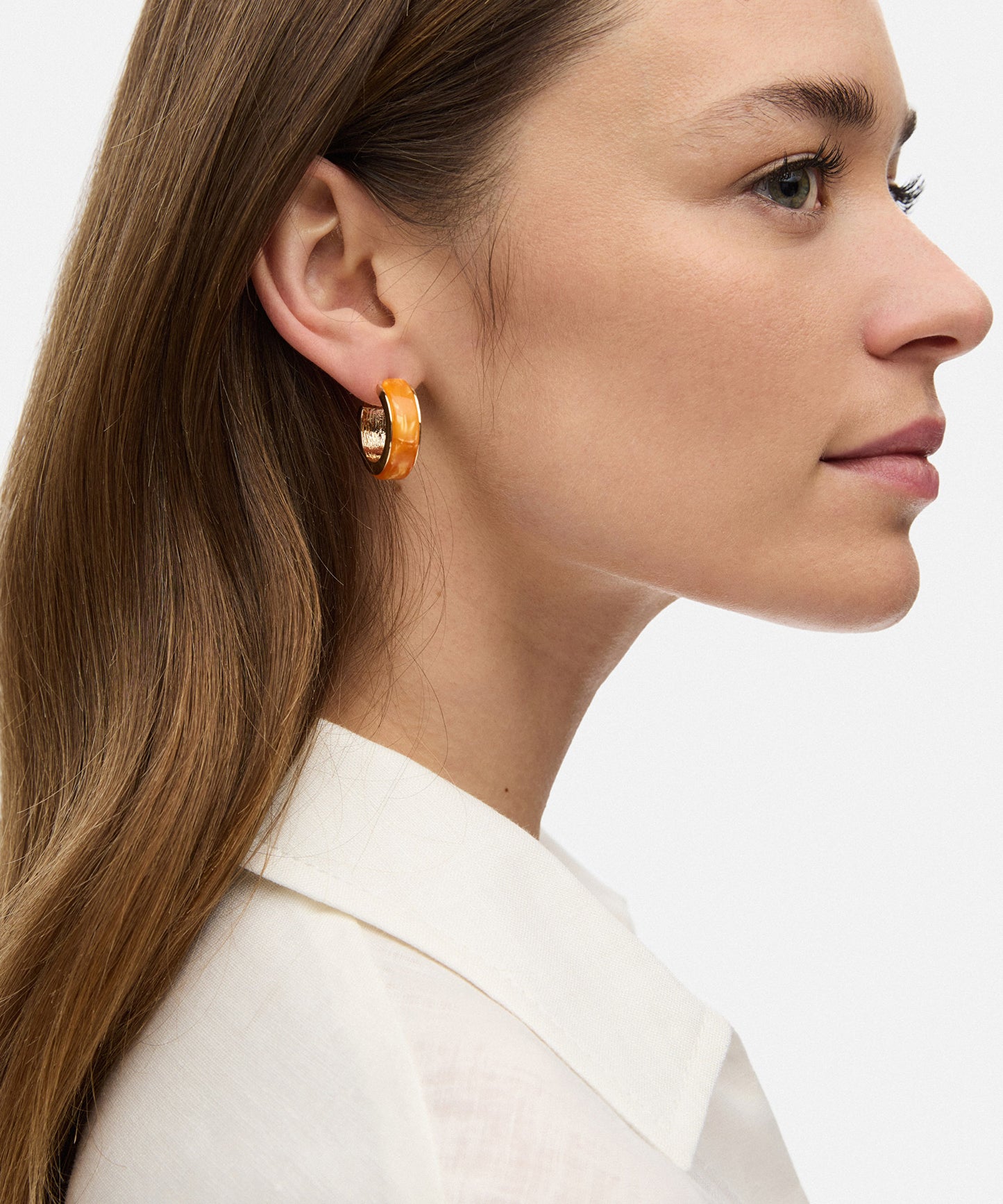 Kontrast Akrilik Taşlı Halka Küpe