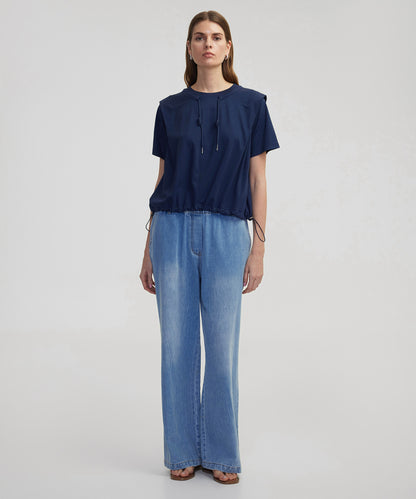 Ayarlanabilir Belli Düşük Omuz Tişört