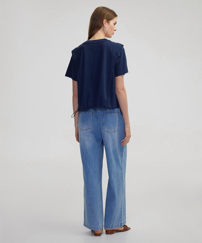 Ayarlanabilir Belli Düşük Omuz Tişört