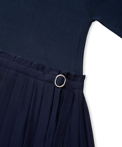 Lacivert Çift Parça Görünüm Ayarlanabilir Yırtmaçlı Elbise Is1260002184015 | Ipekyol