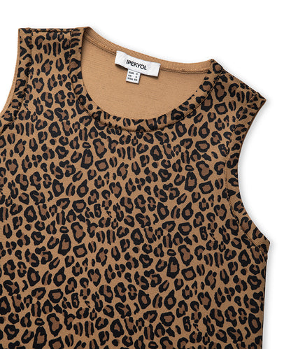 Leopar Desen Triko Elbise