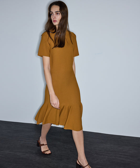 Volanlı Triko Elbise