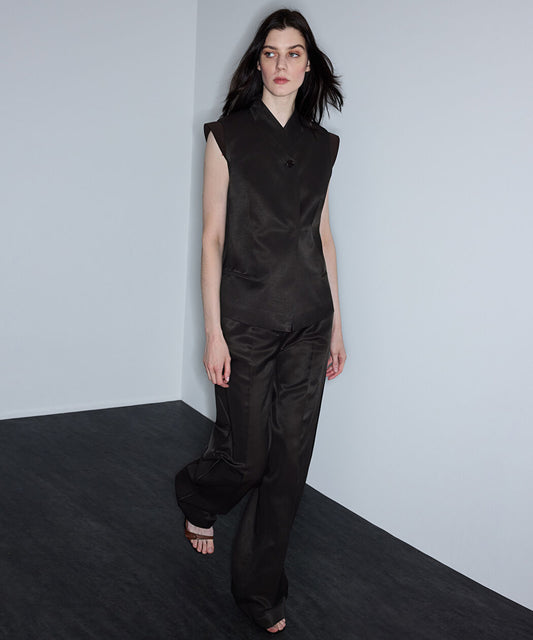 Kahverengi Belden Bağlamalı Wide Leg Pantolon Is1260003099074 | Ipekyol