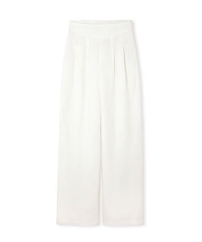 Beyaz Keten Içerikli Wide Leg Fit Pantolon Is1260003186002 | Ipekyol