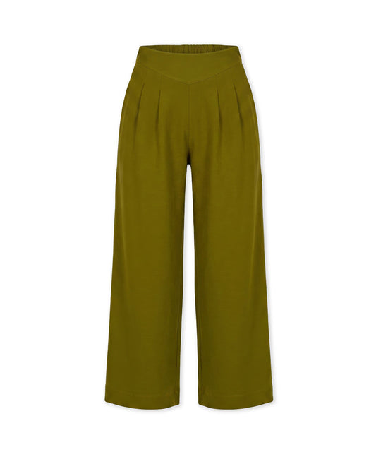 Yeşil Wide Leg Elastik Bel Pantolon Is1260003379198 | Ipekyol