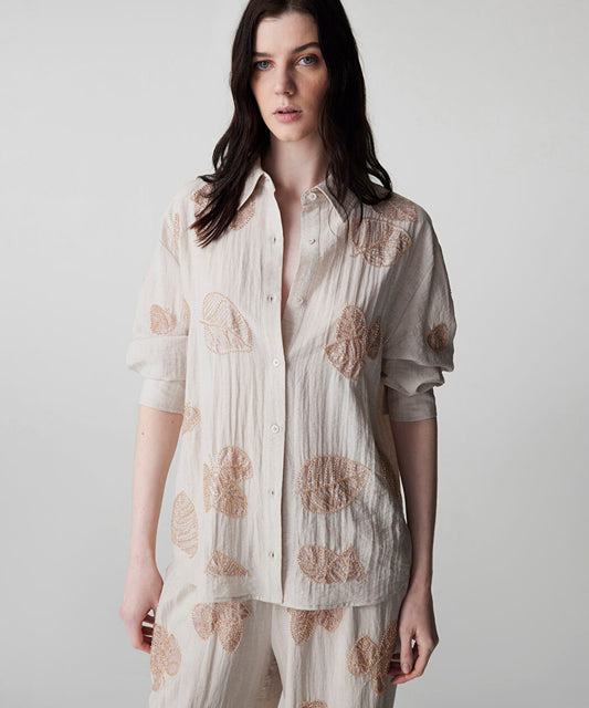 Natürel Işlemeli Gömlek Is1260025135003 | Ipekyol