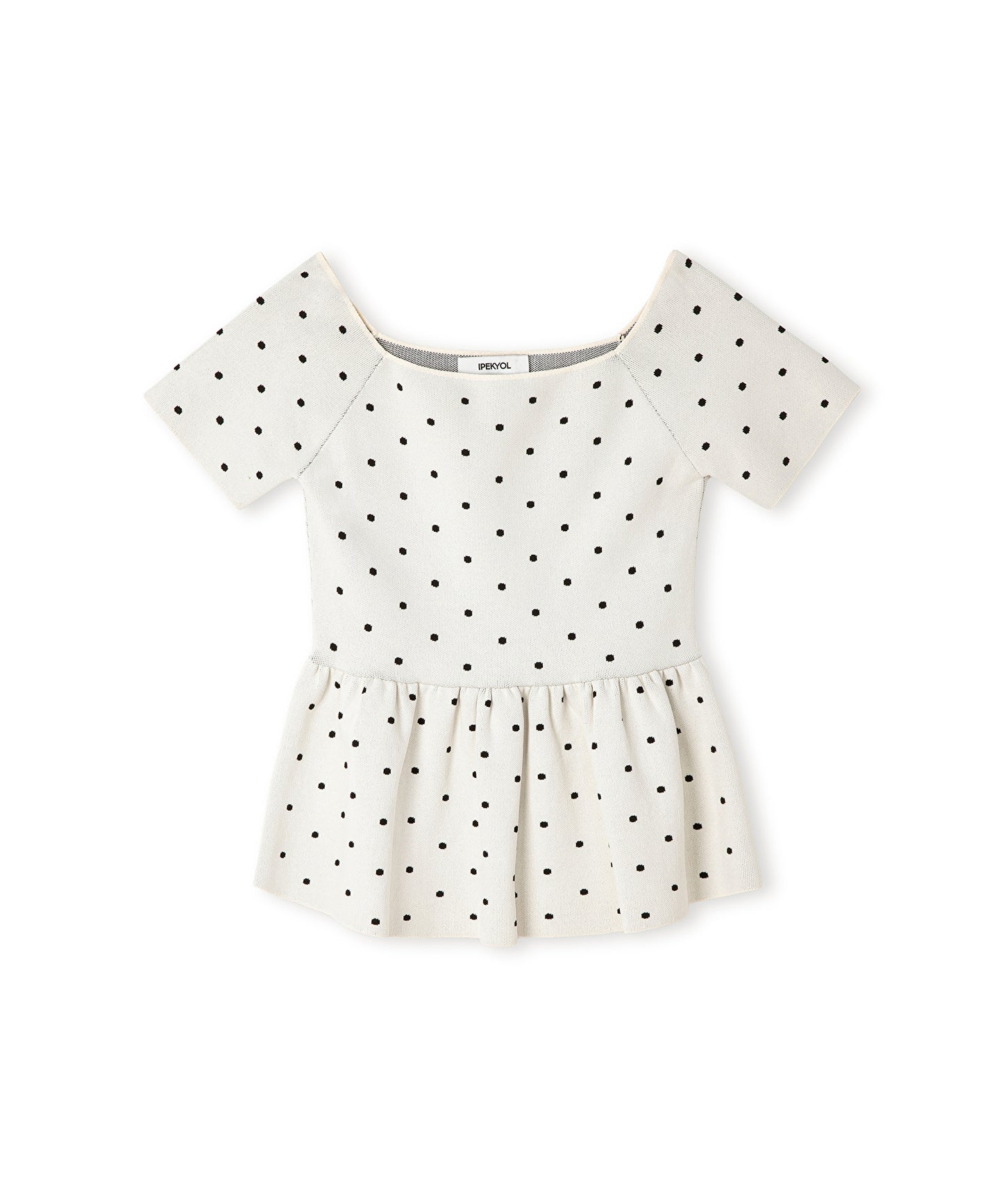 Puantiye Desen Peplum Triko