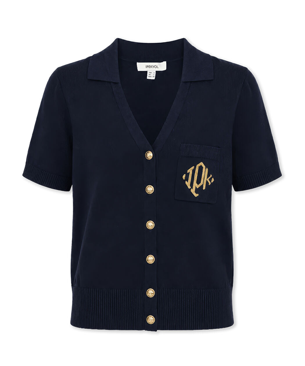Lacivert Monogram Nakışlı Triko Is1260050163015 | Ipekyol