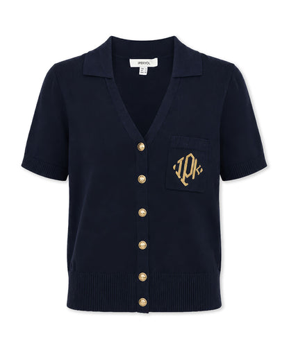 Lacivert Monogram Nakışlı Triko Is1260050163015 | Ipekyol