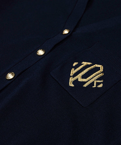 Lacivert Monogram Nakışlı Triko Is1260050163015 | Ipekyol