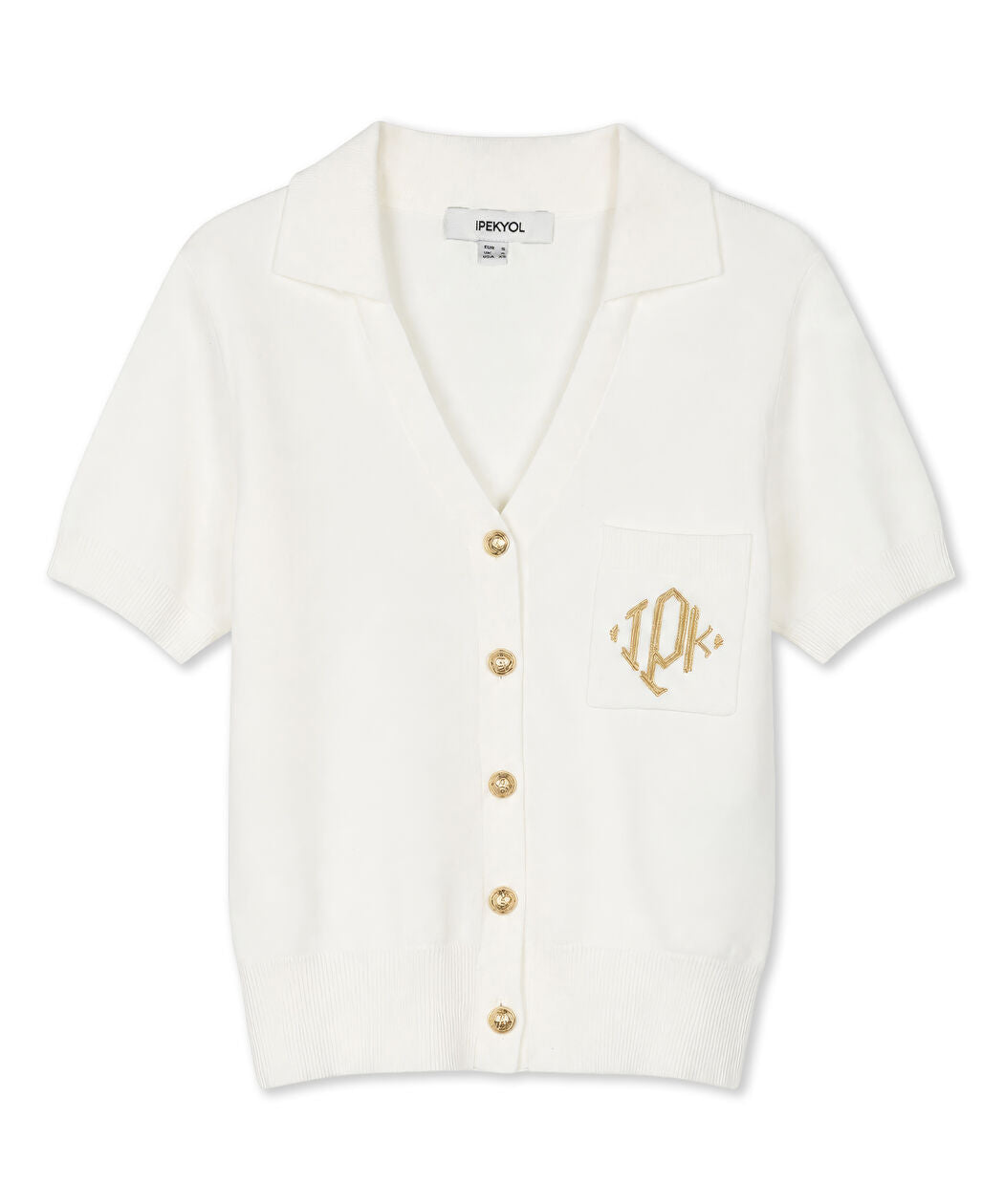 Beyaz Monogram Nakışlı Triko Is1260050163096 | Ipekyol