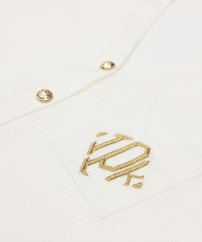 Beyaz Monogram Nakışlı Triko Is1260050163096 | Ipekyol