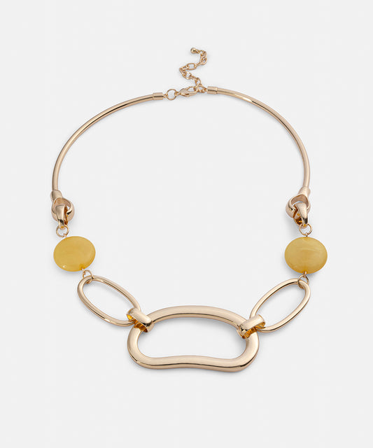 Reçineli Iç Içe Geçmiş Plaka Kolye